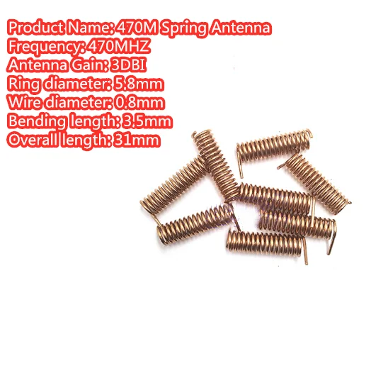 10 шт., пружинная антенна 433 МГц, 4dbi, умный пульт дистанционного управления, Фосфористая бронзовая антенна, модуль lora, встроенная антенна