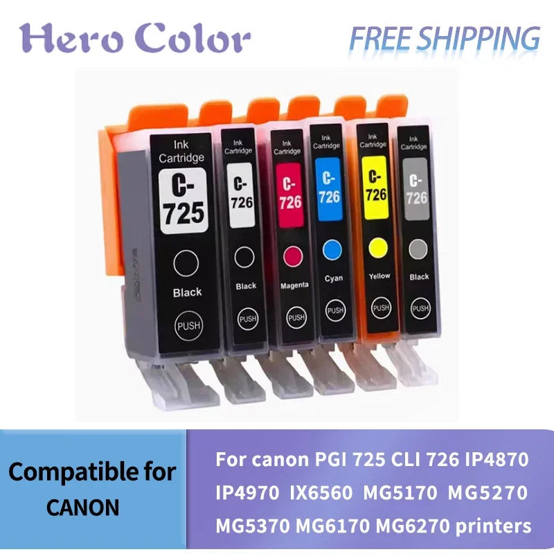 Чернильные картриджи PGI 725 CLI 726 для принтеров Canon IP4870 IP4970 IX6560 MG5170 MG5270 MG5370 MG6170 MG6270