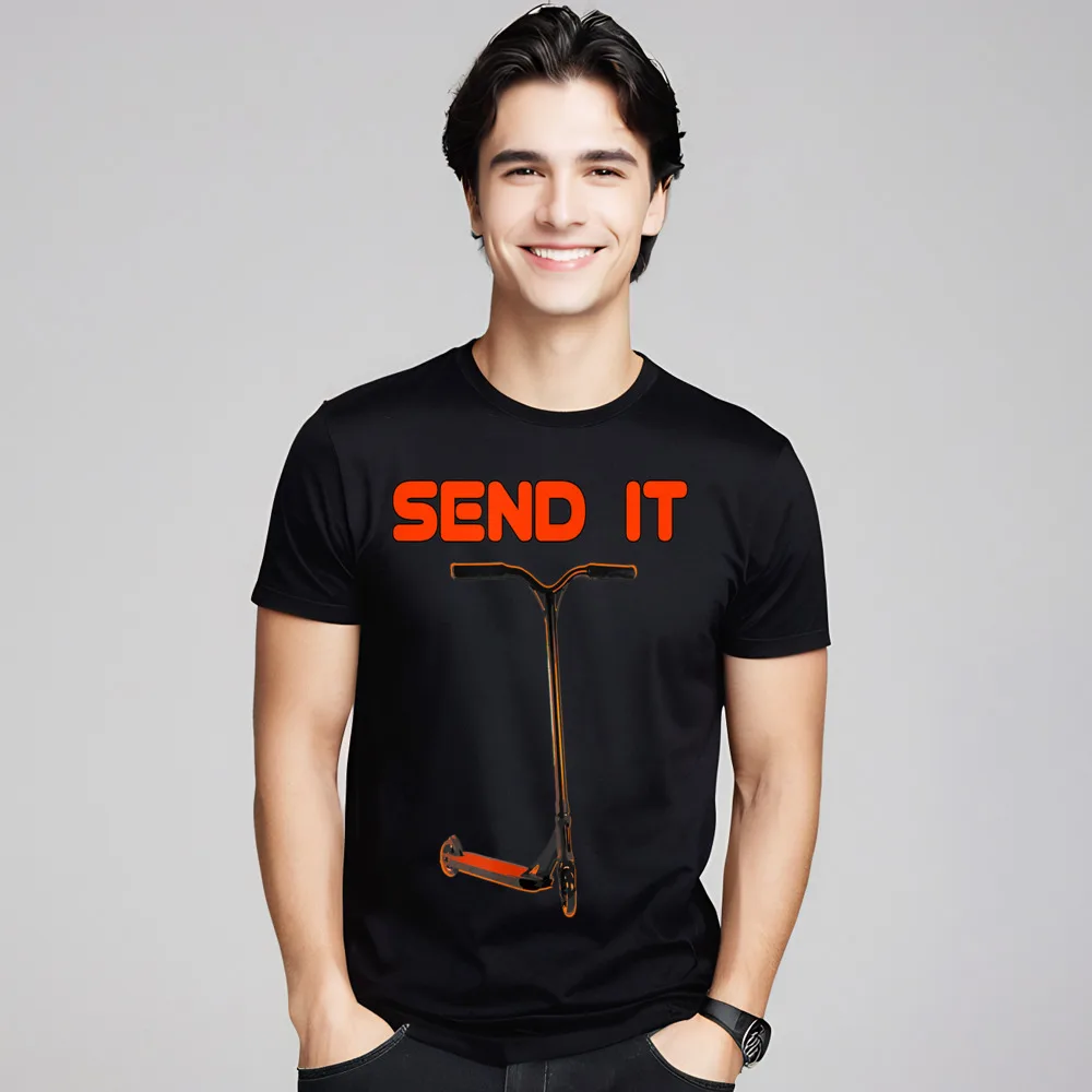 SEND IT Pro Scooter Gift Tops Tees Special O-Neck Normal Short Sleeve 100% Cotton Mens Tshirts Summer Tee Shirt