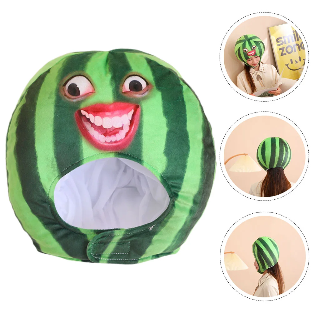

Performance Headgear Plush Fruit Headgear Party Cosplay Watermelon Hat Headgear