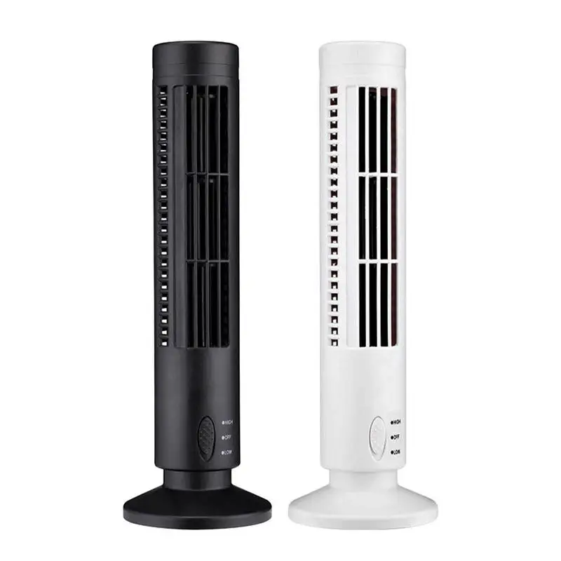 

USB Charging Tower Fan Quiet Cooling Small Fan With 2 Speeds Bladeless Fan Standing Floor Fans For Home Kitchen Bedroom