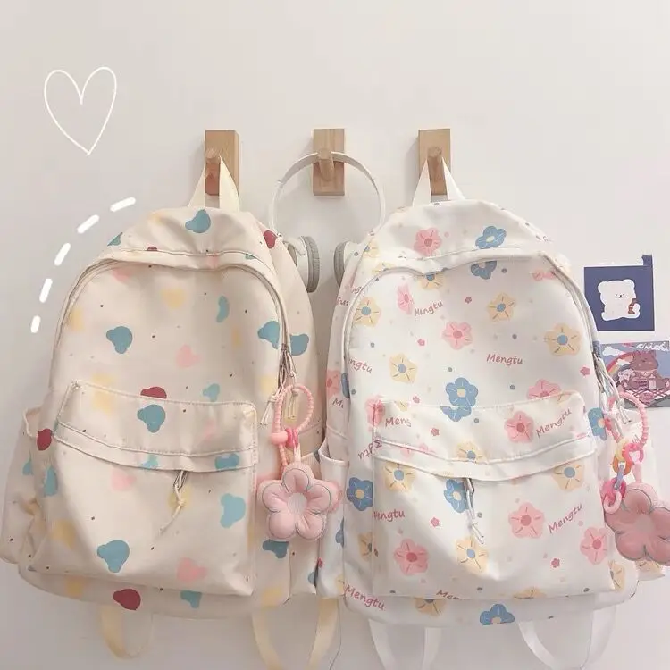 

Kawaii Japanese High School Girls JK Handbags Transparent Book Bag Nylon Women Shoulder Crossbody Bags Small Students Backpacks