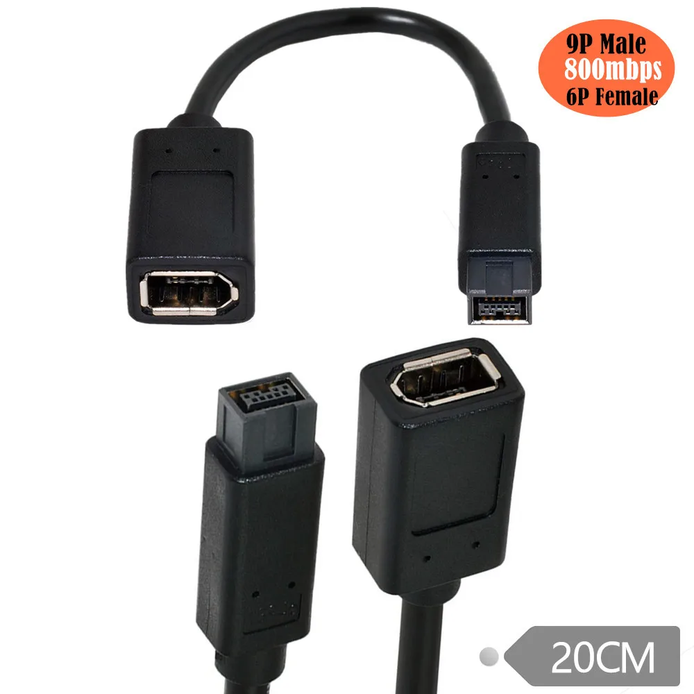 

1394 Firewire Digital Camera adapter IEEE 1394 6P Female 1394b 9P male