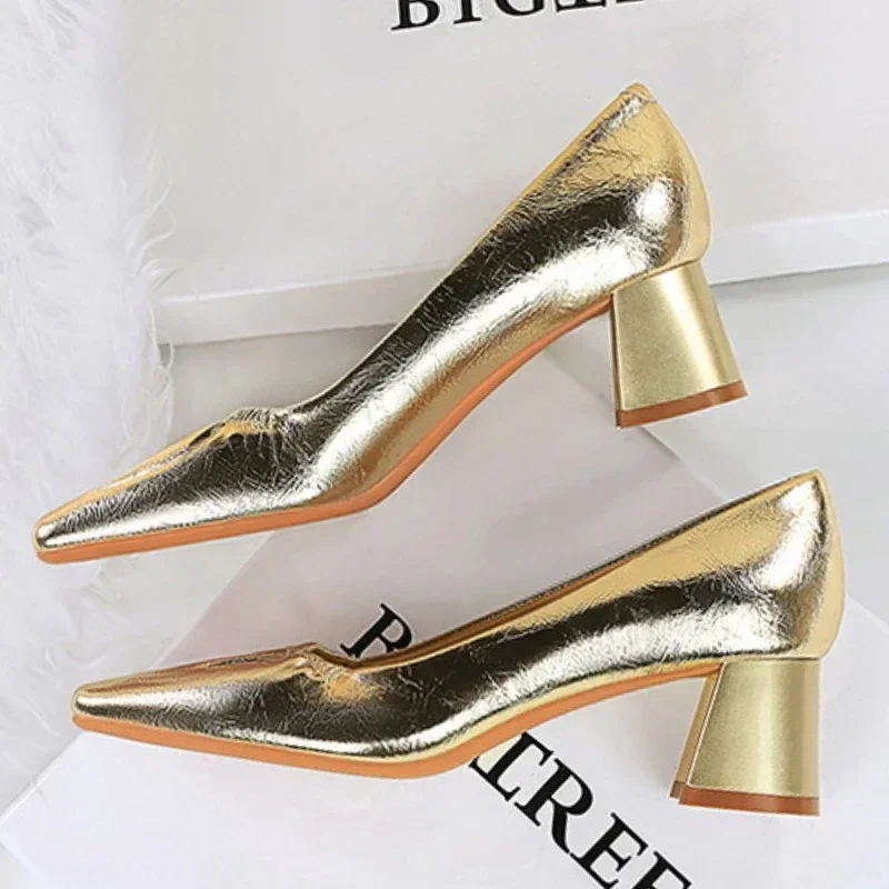 Женская обувь BIGTREE 2024 корейские модные женские туфли-лодочки с острым носком