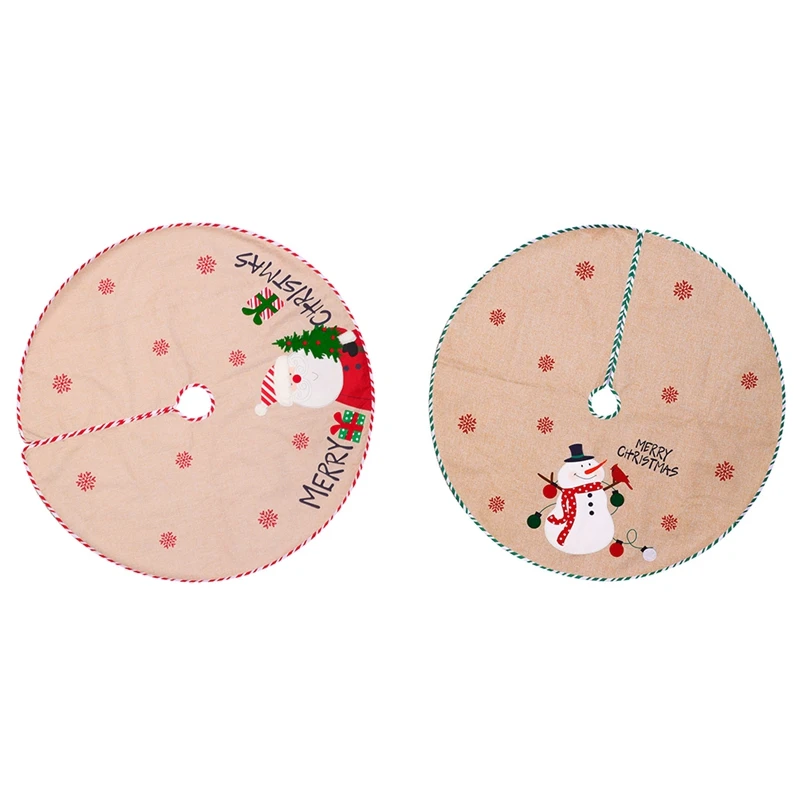 

Christmas Tree Skirt Snowman Burlap Rustic Tree Skirt Xmas Tree Skirt For Christmas Decorations Vacation Decor