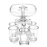 6 shot glass wine whisky beer dispenser and glass cup holder set liquor dispenser bar accessories home cocktail party games