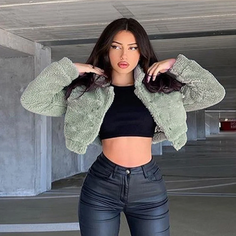 

Autumn and Winter New Sexy Cropped Navel Short Women's Jacket