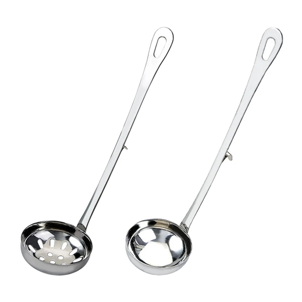 

Spoon Ladle Soup Pot Hot Skimmer Strainer Stainless Slotted Colander Set Steel Handle Hotpot Cooking Serving Deep Scoops