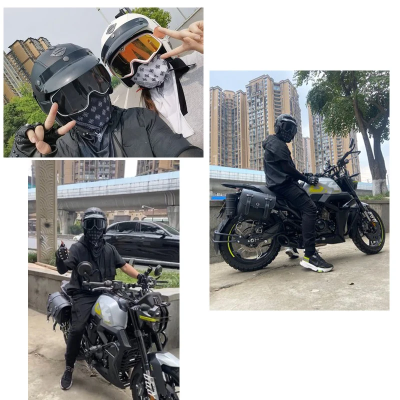 Black ABS Leather Open Face Cruise Motorcycle Jet Helmets Moto Helmet Riding Motocross Racing Motobike Helmet With Halley Glass enlarge