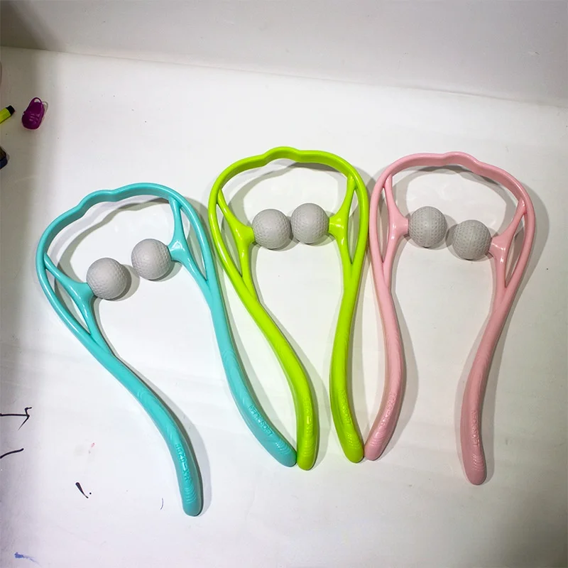 

Plastic Pressure Point Therapy Neck Massageador Massagem Relieve Hand Roller Neck Massager for Neck Shoulder Trigger Point