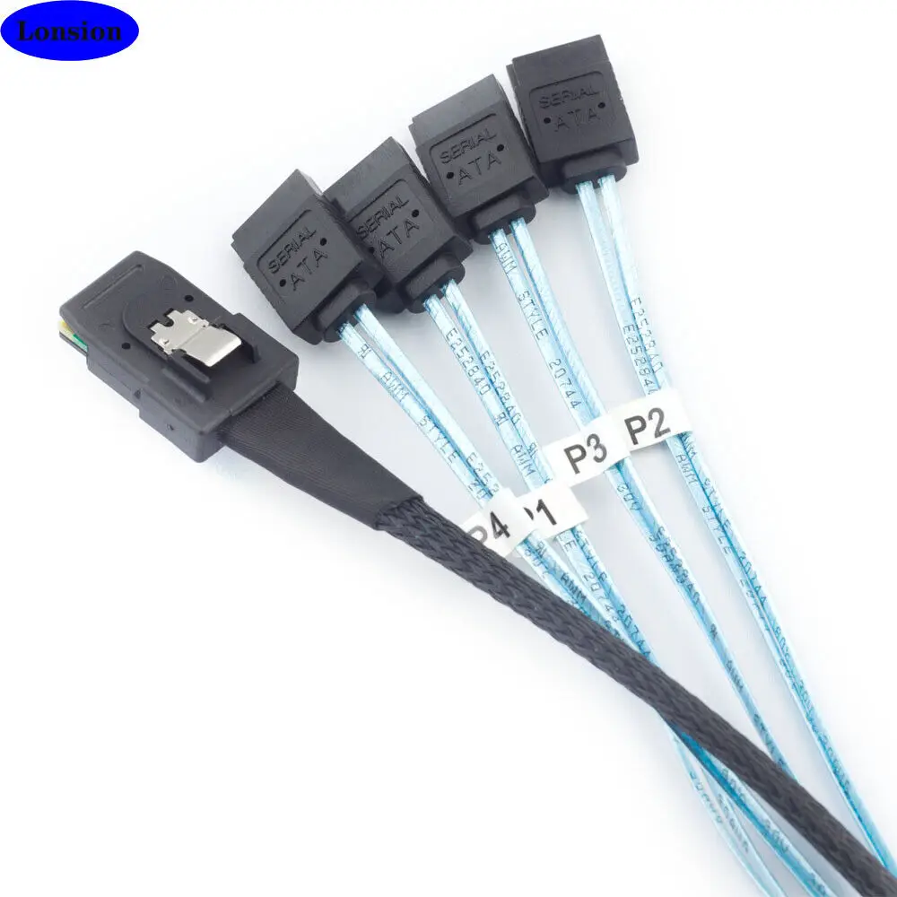 

Высокоскоростной Соединительный кабель для сервера MINI SAS SFF-8087 to 4 порта SATA
