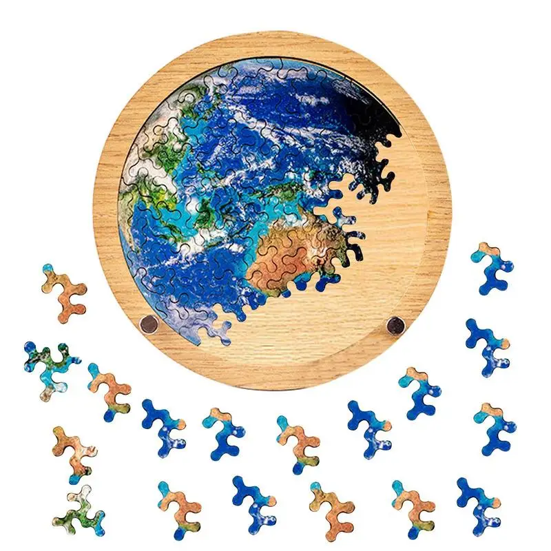 

Wooden Tangram Puzzle Toys STEM Montessori Small Earth Heteromorphic Jigsaw Logic IQ Brain Teaser Game with Animal Elements Gift