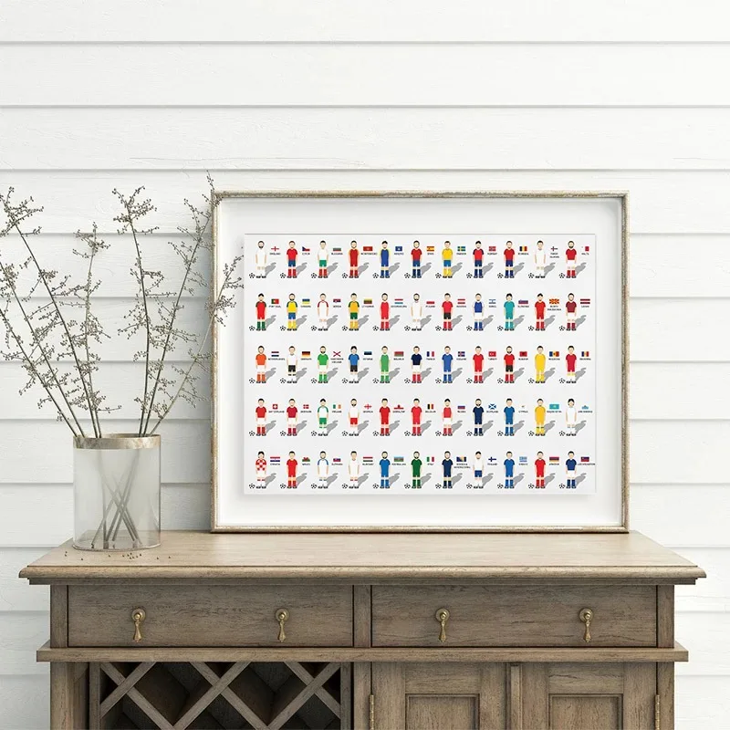 Мировая известная коллекция футбольных игроков постер для футбола флаги