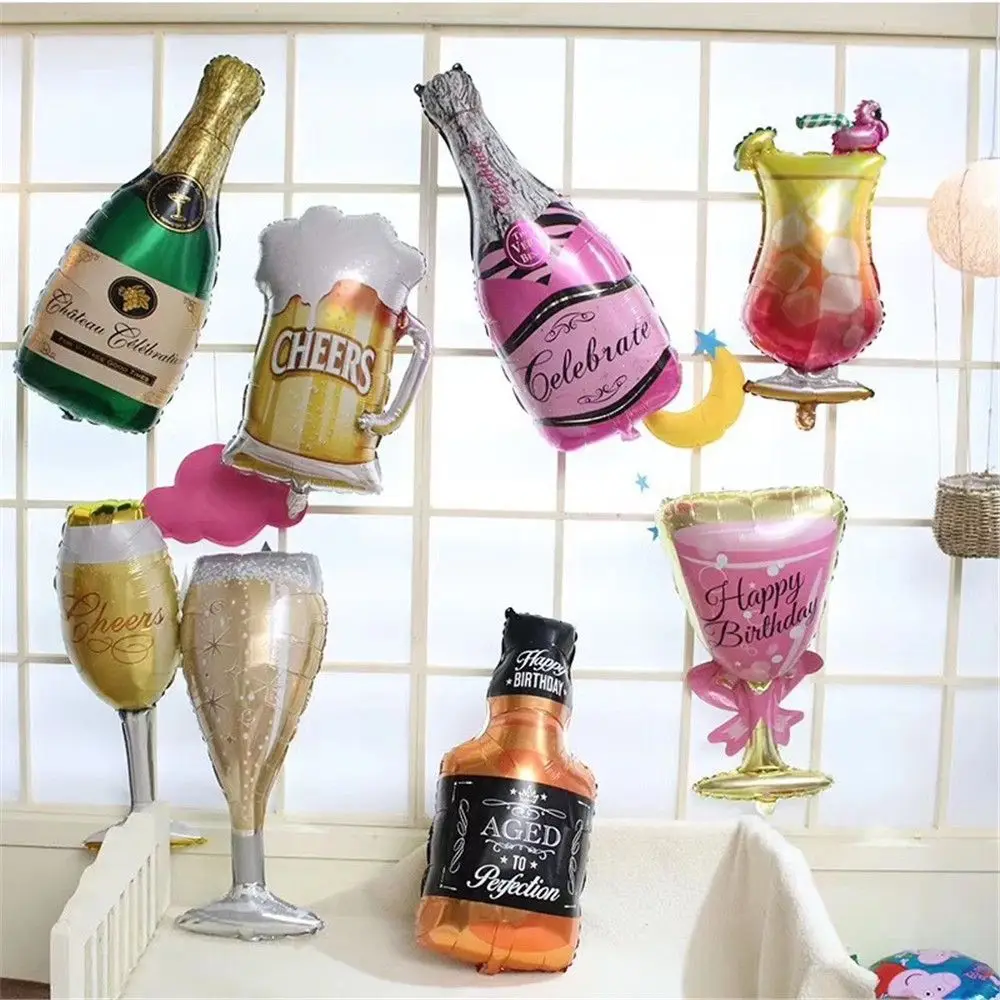 Большие алюминиевые воздушные шары украшение для бутылки шампанского вина