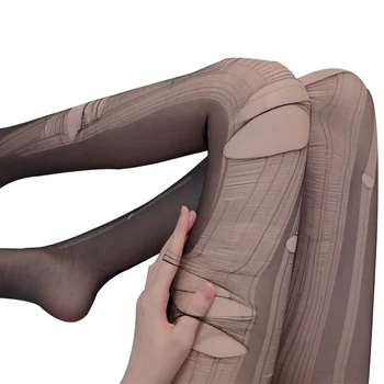 Stockings Thigh High Socks Temptation Pantyhose Women Sexy Novelty Special Use Open Crotch Lingerie Ultra-Thin Tear Anywhere 6