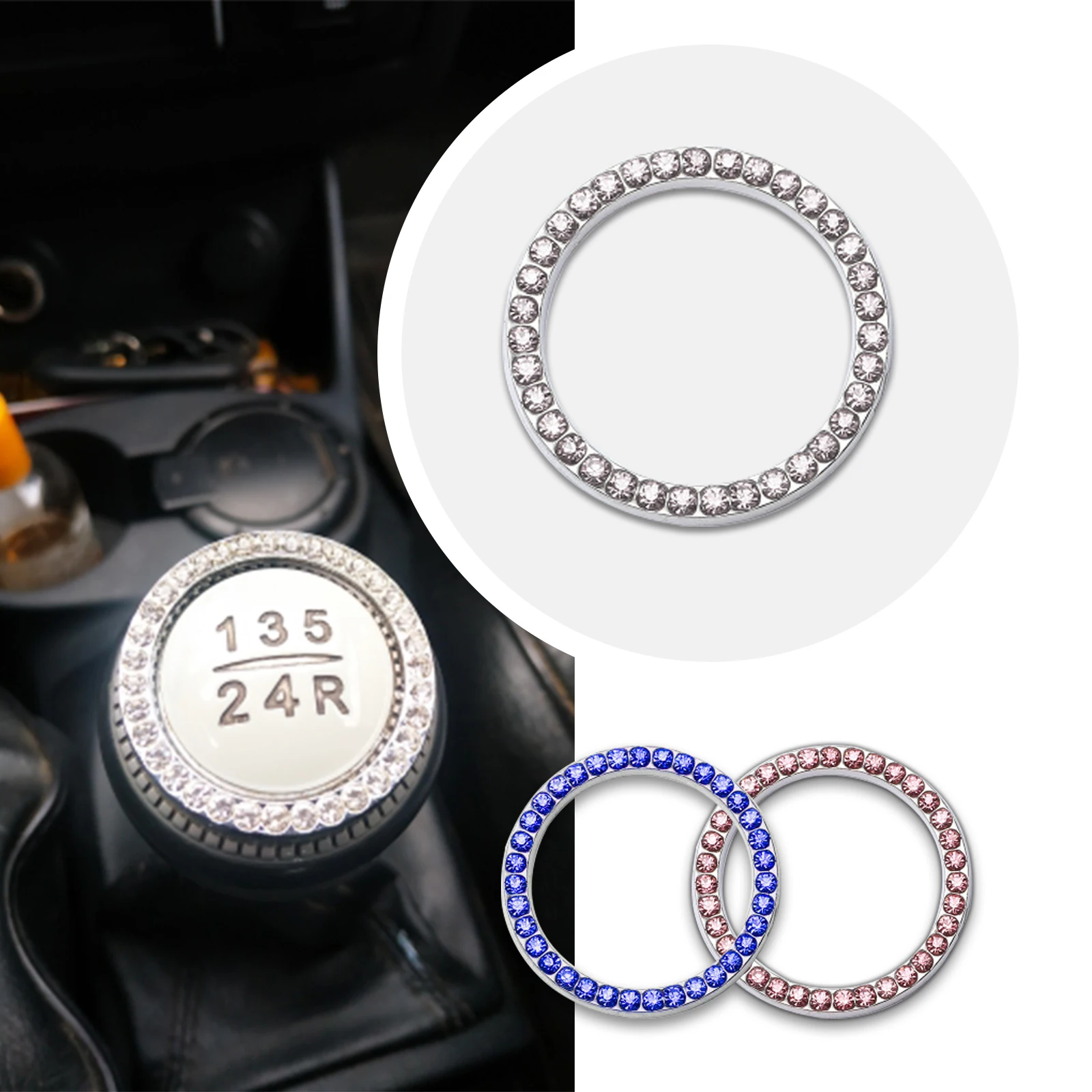 

40 мм кнопки пускового переключателя автомобиля декоративные алмазные Стразы Кольца для Volkswagen VW Peugeot Chery Ford
