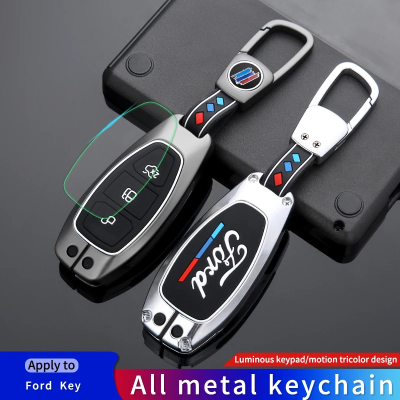 

Zinc Alloy Car Key Case Cover For Ford Fiesta Focus Mondeo Ecosport Kuga Fob Remote Key Case Protector Accessories Holder Shell