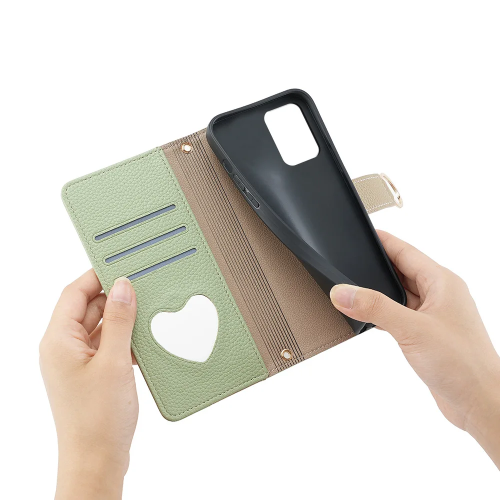 Кожаный чехол-кошелек с металлической цепочкой и кольцом на молнии для OPPO Realme V30t