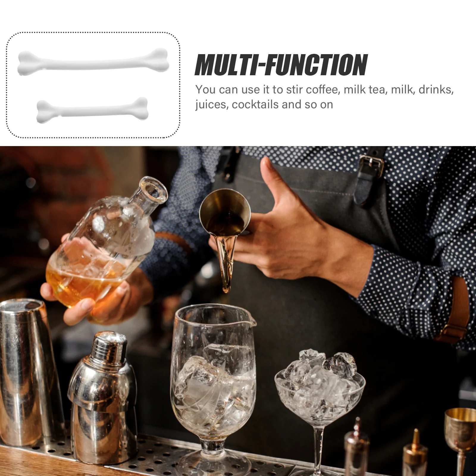 Наклейка с изображением оленя палочка для смешивания костей палочки в форме