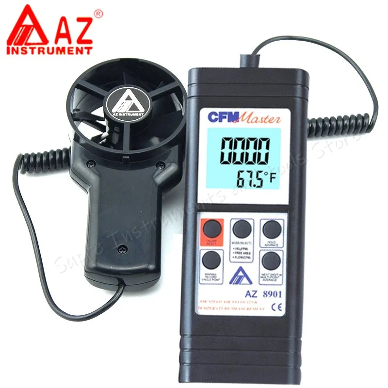 

Портативный анемометр для измерения температуры воздуха AZ8901, цифровой измеритель скорости ветра, диапазон 0,4 ~ 35 м/с