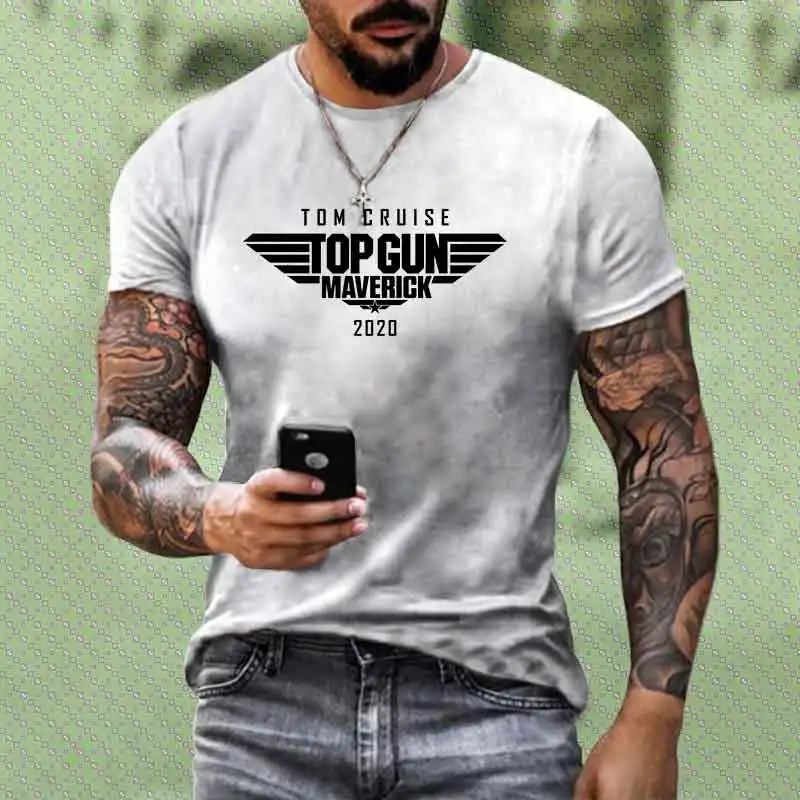 

Streetwear Harajuku Oversize T-Shirt Hip Hop TOP GUN 3D Print T Shirt 2022 Men Summer Short Sleeve Tshirt Street Style