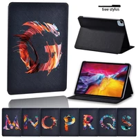 for ipad air 5 10 92020 ipad air 4 10 9 inch painting 26 letters pattern flip leather stand cover protective shellpen