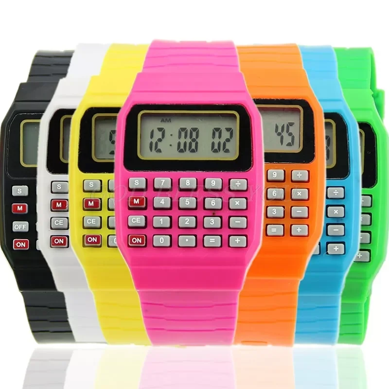 

Fad Children Silicone Date Multi-Purpose Kids Electronic Calculator Wrist Watch Drop Shipping