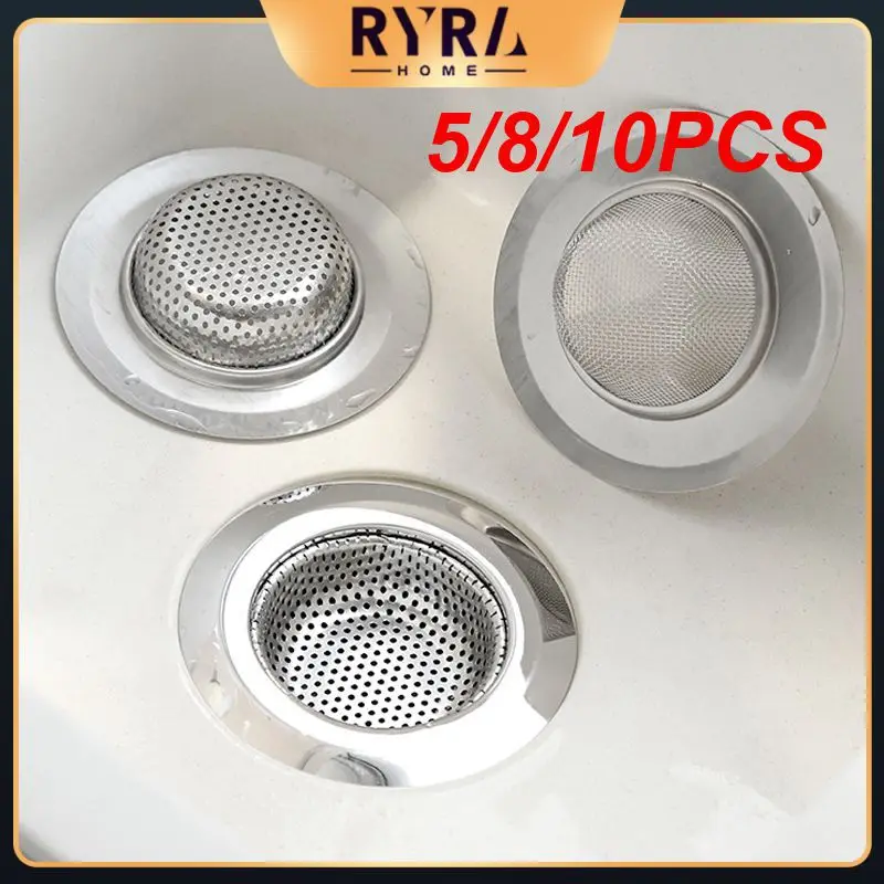 

5/8/10PCS Drain Hole Filter Sewer Sink Washing Cage Stainless Steel Mesh Leak Net Sink Waste Screen Kitchen Tools And Gadgets