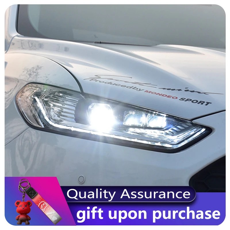 Автомобильная фара для Ford Mondeo 2013-2016 передний фонарь DRL обновленная динамическая