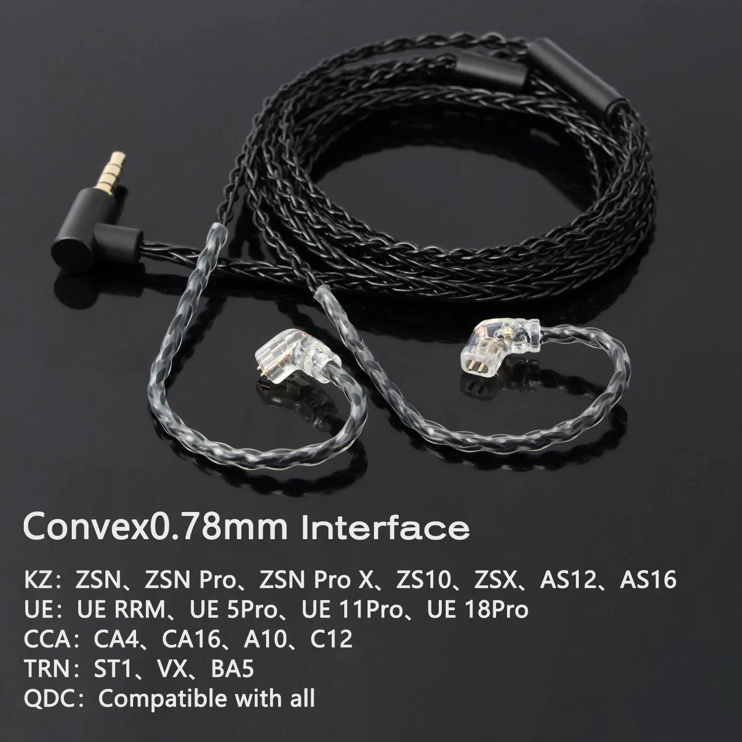 JCALLY JC08S 5N 8 Core Silver Plated HIFI Upgrade Cable with MIC 3.5mm Plug MMCX/2Pin 0.78 For KZ TFZ CCA C12 ZST X EDX ZSX
