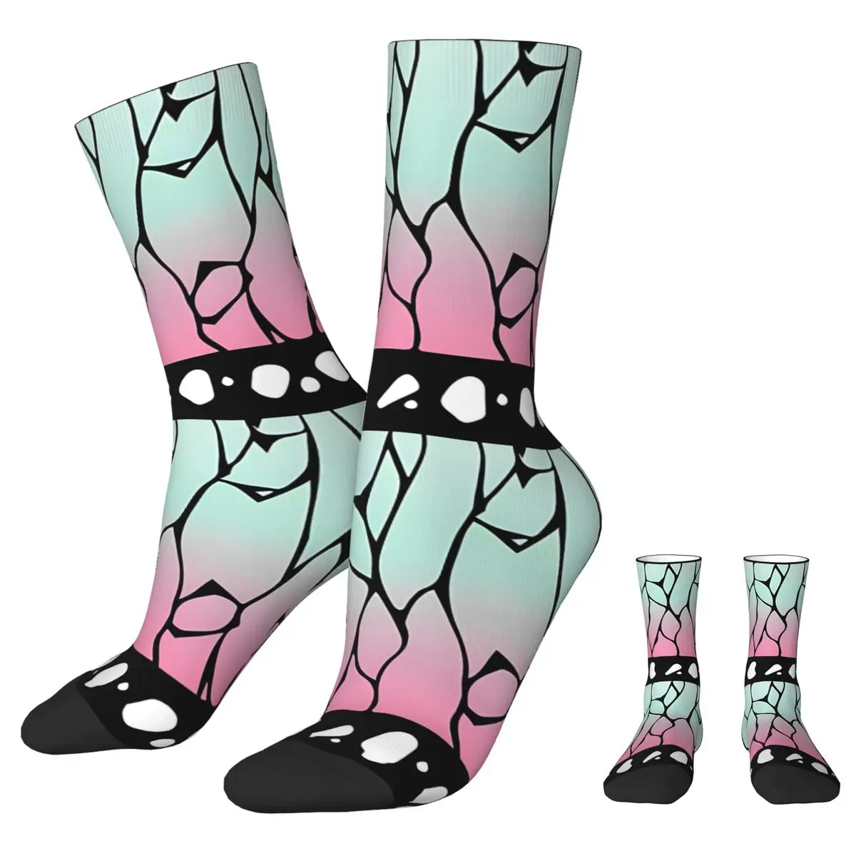 Носки Demon Kocho Shinobu мужские с бабочками повседневные высокого качества принтом