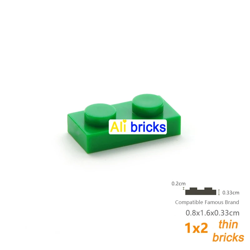 Фото 100 шт./партия, Детский конструктор MOC, 1x2 №5