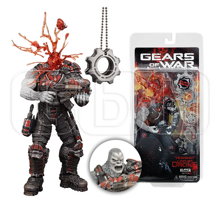 

Бесплатная доставка, оригинальная новая кукла gears of war Headshot Locust Dron NECA, модель 8 дюймов