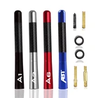 4,7 дюйма 12 см из углеродного волокна короткая радиоантенна для Audi ABT A1 A3 S3 A4 B5 A6 B6 A3 A5 A7 A8 Q2 Q3 автомобильные аксессуары с логотипом автомобиля