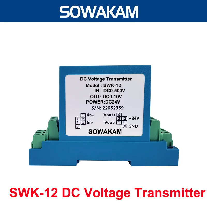 

SWK-12 передатчик напряжения постоянного тока 200 В/220 В/380 В/465 в/500 В/1000 в/в, вход преобразователя 4-20 мА, 0-10 В, RS485 выход, источник питания переменно...