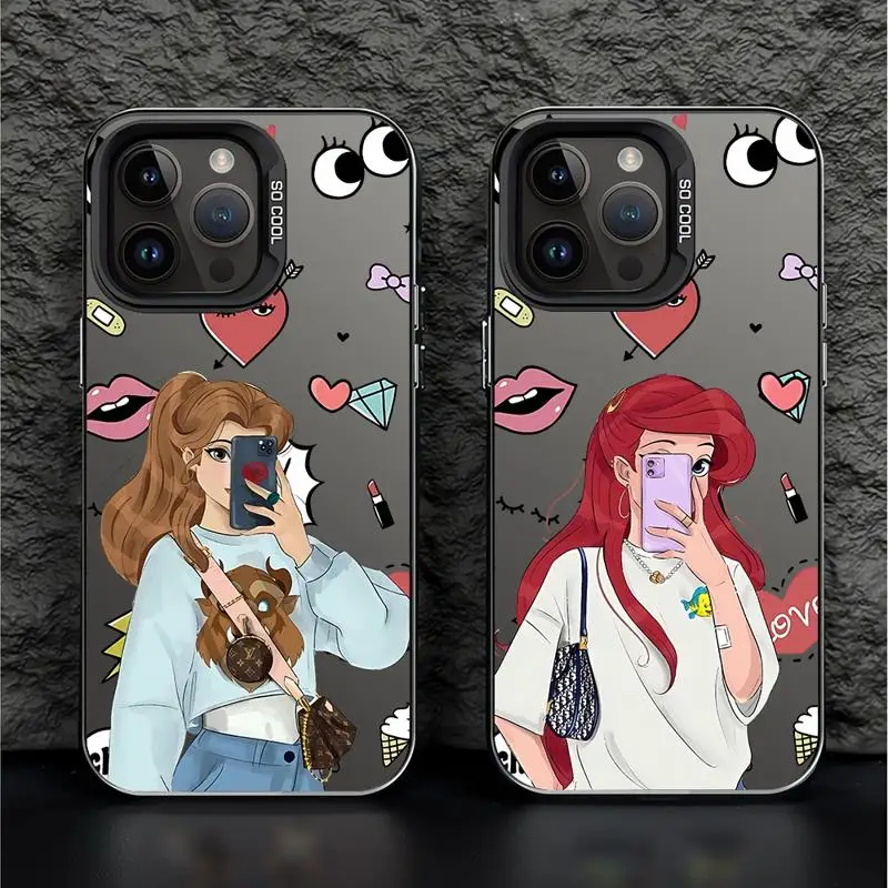 Красивые чехлы для телефонов с принцессой селфи Apple iphone 14 pro max чехол 15pro 16 13 11Pro 16plus