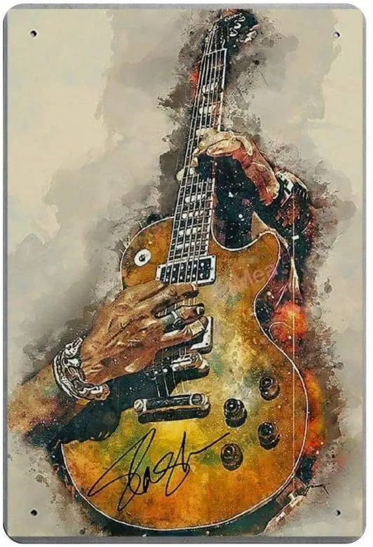 Bit SIGNSHM Slash Guitar ретро металлический фотопостер Настенный декор искусство потертый