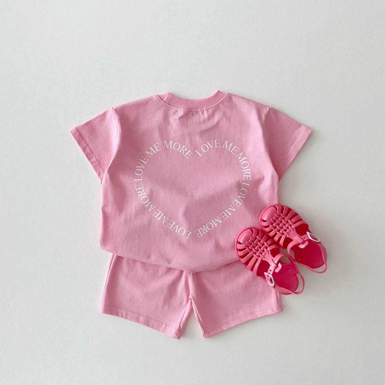 2pcs Baby Girls Boys Outfits Sets Summer Fashion Cute Basic Short Sleeve Kids Tees T-shirts + Shorts Stitching Color Clothing