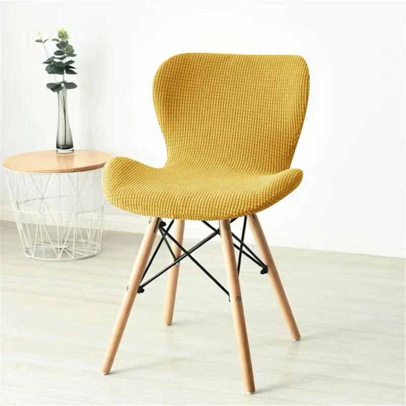 

Чехлы на стулья-бабочки из флисовой ткани, эластичный спандекс, изогнутый чехол на обеденный стул, кухонные стулья для отелей, чехлы, сплошной цвет