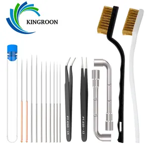 Инструмент KINGROON для чистки 3D-принтера, инструмент для чистки зубной щетки, игла для чистки сопла, детали для 3D-принтера, набор ключей для чистки