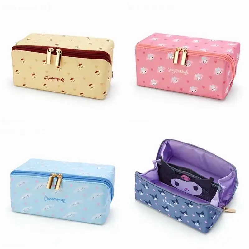 

New Sanriod Hellokittys Mymelody Cinnamoroll Onpompurin Kawaii Cosmetic Bag Lady Portable Cartoon Cute Storage Bag Carry Gifts