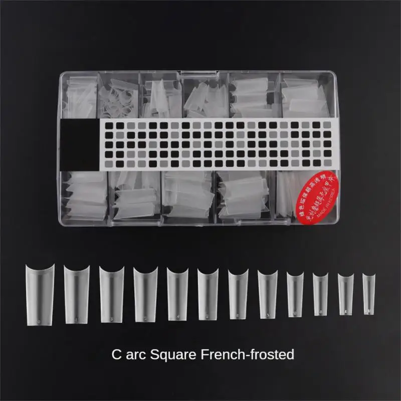 

500Pcs/Box Transparent Ballet Fake Nail French Ultra-thin Traceless Square Short Short Square-pointed T-shaped Armor Full Cover