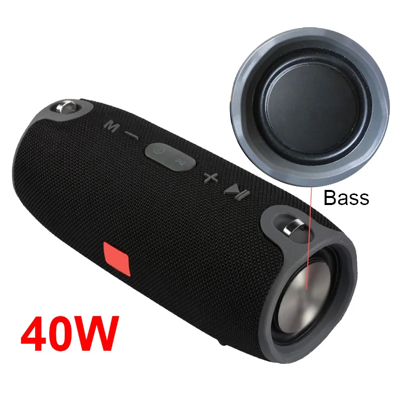 

3600mAh 40W TWS Bluetooth Speaker Waterproof Portable PC Column Bass Music Player Subwoofer Boombox with FM Radio BT AUX TF Usb