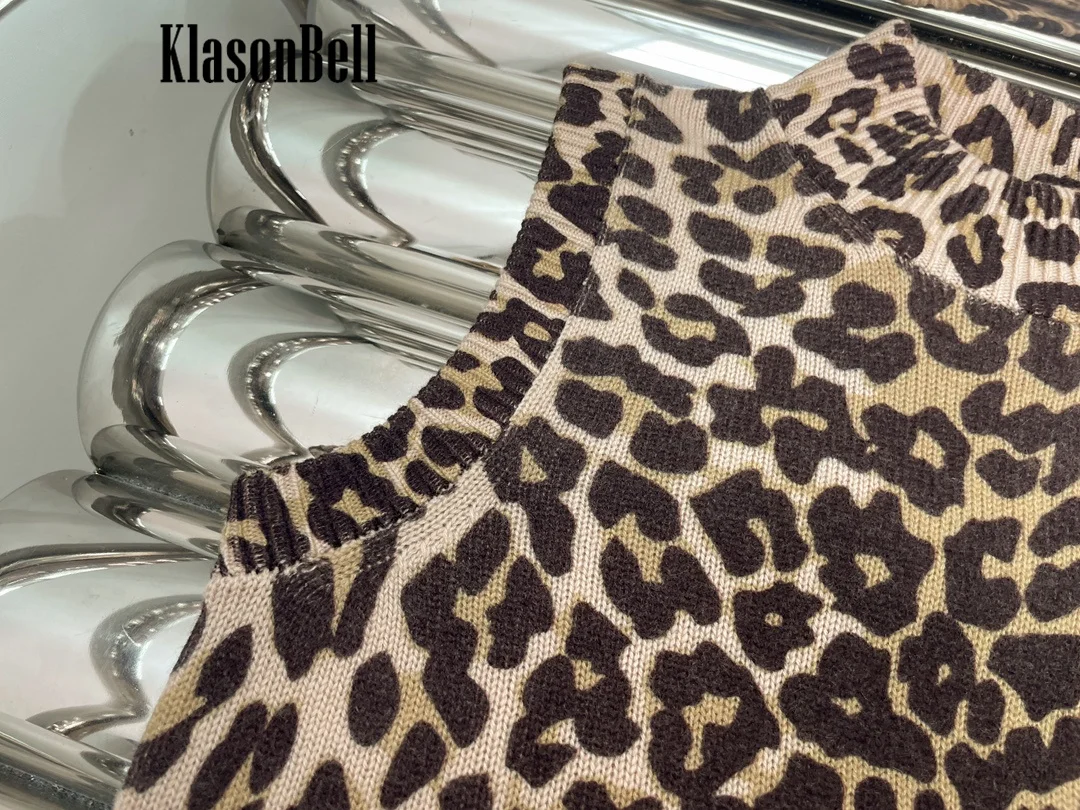 10.29 KlasonBell классический леопардовый жаккардовый вязаный жилет без рукавов с