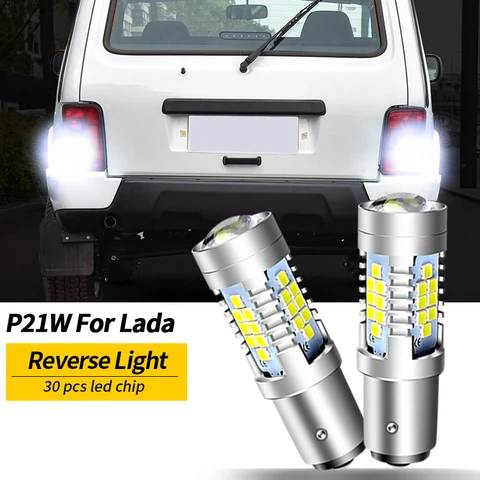 2 шт. светодиодный фонарь заднего хода P21W BA15S Canbus для Ваз Лада Priora Granta Kalina Niva 2131 2123 Largus Samara 2114 2109 2110 2111 2112
