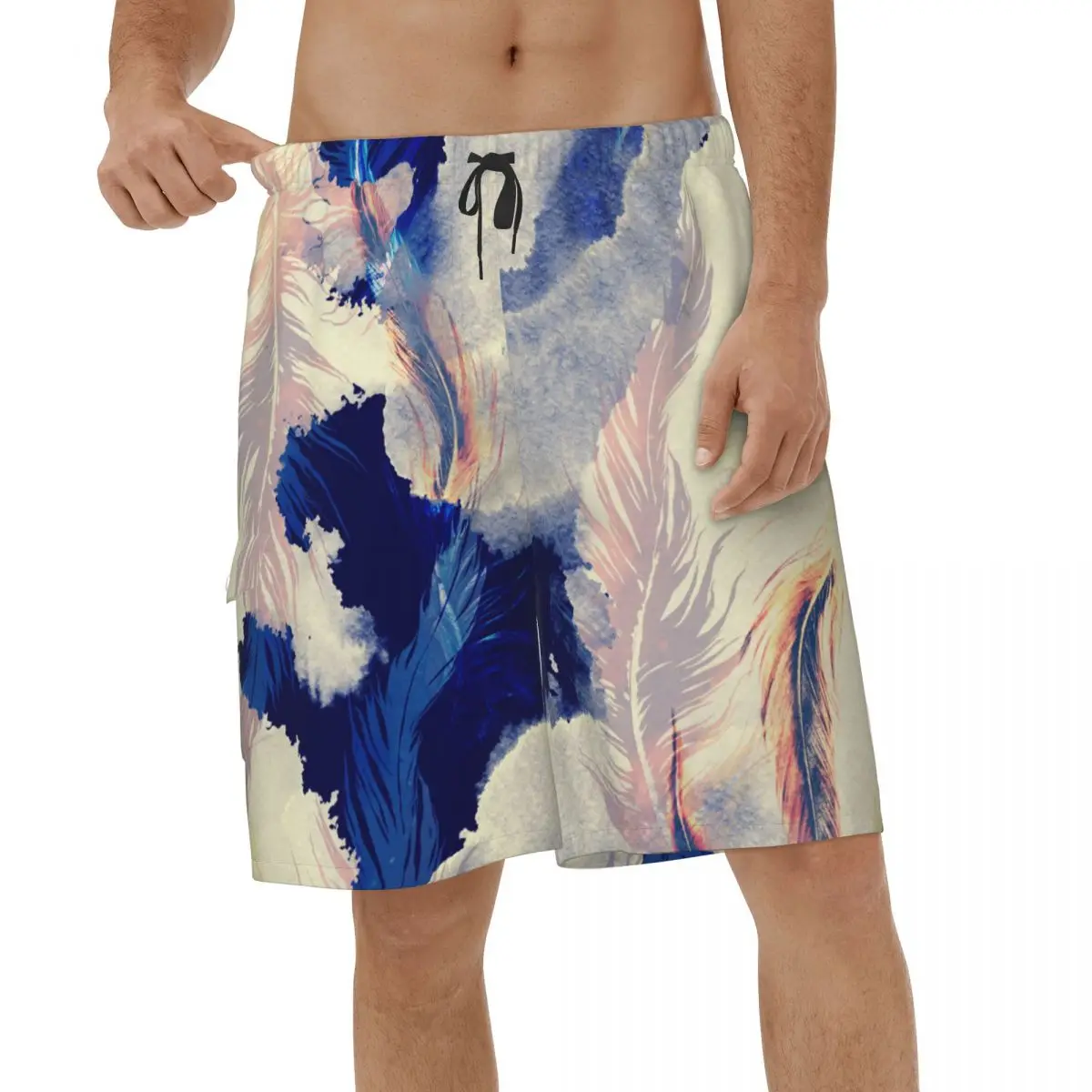 

Bird Feather Pattern Shorts 3D Mens Beach Shorts Casual Male Briefs