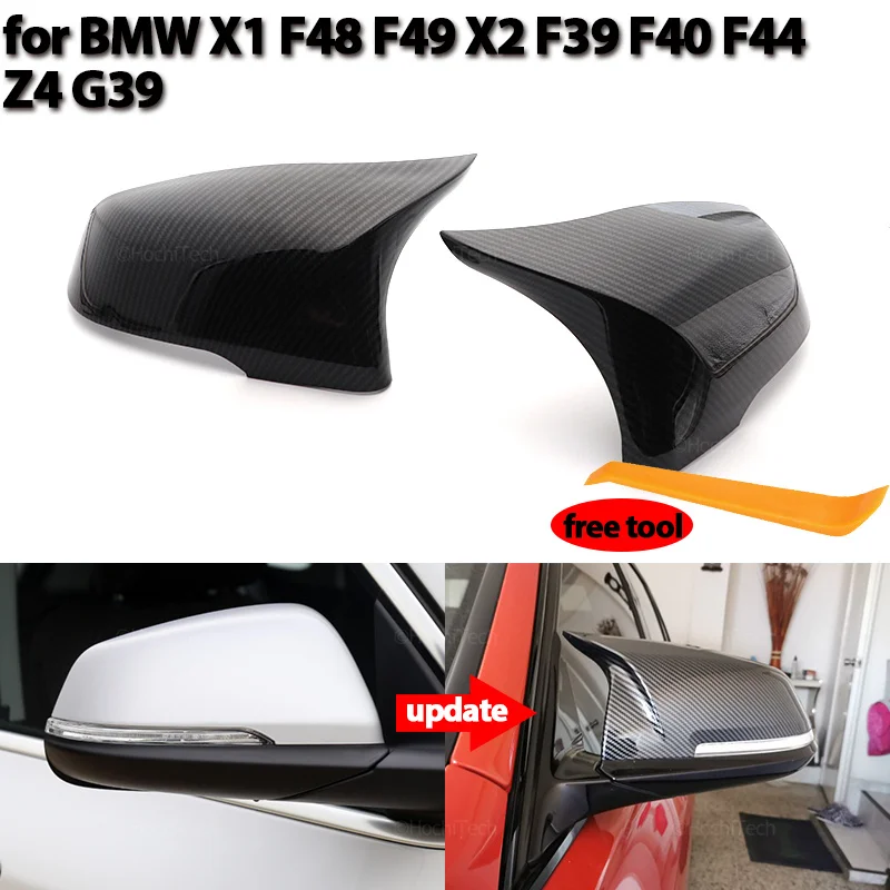 

Carbon Fiber Color Gloss Black Mirror Cover For BMW X1 F48 X2 F39 F40 F53 F44 Z4 G39 Toyota Supra Side RearView Mirror