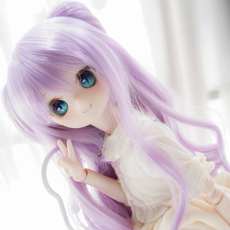 

Cute Cartoon Anime Style Purple Bunches Hair Wig for 1/3 BJD DD MDD SD Doll DIY Dress up Cosplay Doll Wigs Doll Accessories