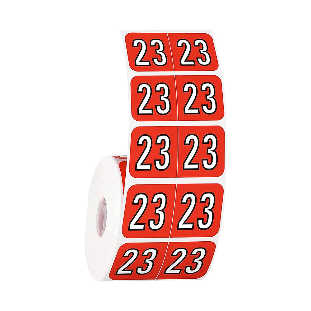

500 Pieces 2023 Year Stickers File Folder Year Labels 1.2x0.93'' Rectangle Coded Colored Year Stickers for End Tab File Folders