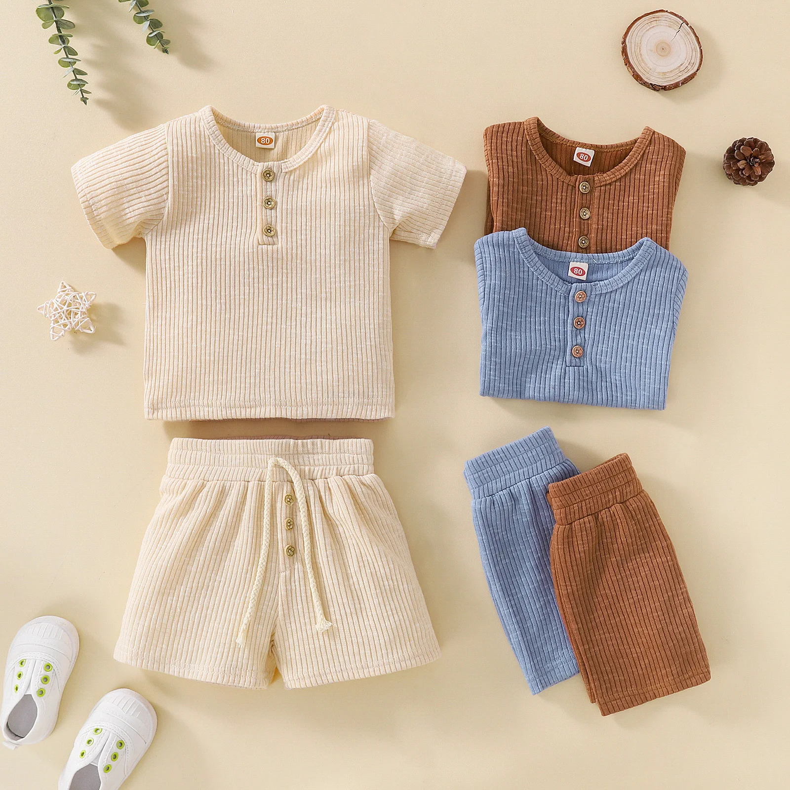 

Baby Boys Girls Outfit Set 2022 New Children's Short Sleeve Summer Suit Children's T-shirt Suit Newborn Baby Boys Girls Clothes